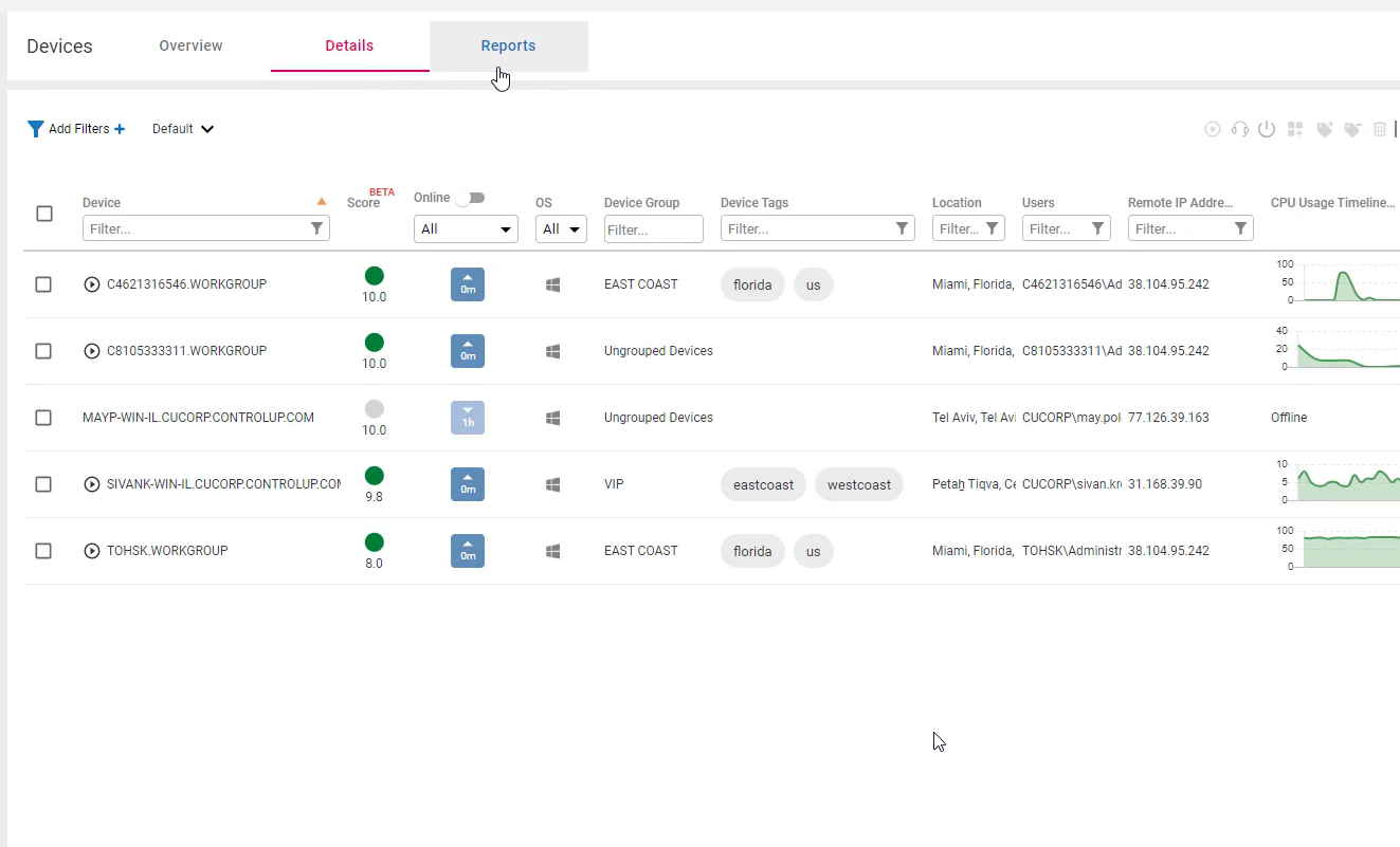 Physical Endpoints & Apps UI Overview - ControlUp Academy